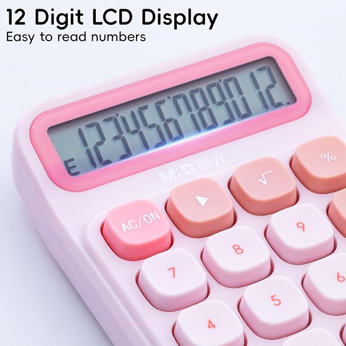 M&G Mechanical Switch Calculator, 12 Digits, Large LCD Display and Big Buttons - Image 3