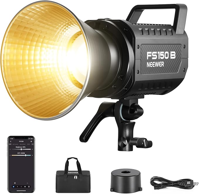 NEEWER FS150B LED Video Light 2.4G/APP Control, 130W Bi Color COB Silent by Neewer
