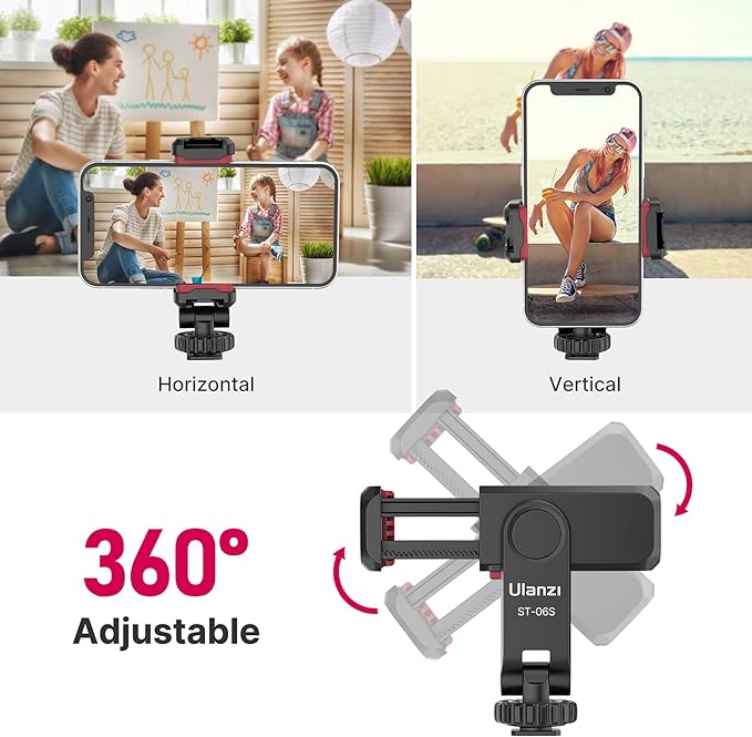 ULANZI ST-06S Phone Tripod Mount, Universal Smartphone Mount Adapter - Image 2