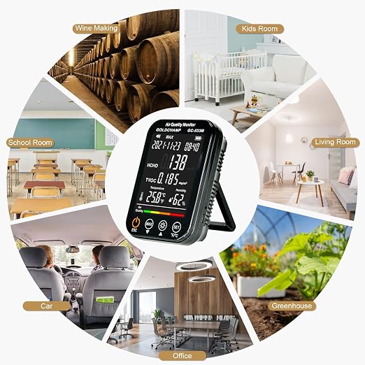 4in1 Air Quality Monitor Indoor Formaldehyde Detector Test HCHO/TVOC/Temp - Image 7