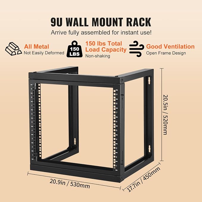 VEVOR 9U Server Rack, Wall Mount Network Rack - Image 4