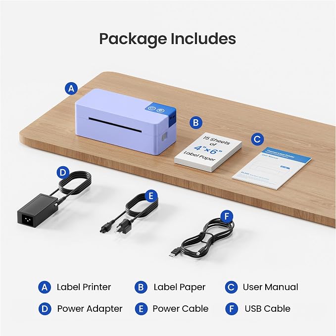 Bluetooth Thermal Shipping Label Printer, 4x6 Portable Direct Thermal Printer - Image 9