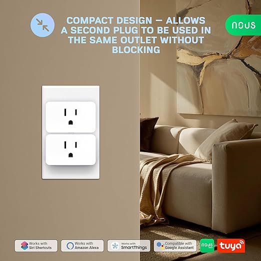 NOUS Wi-Fi Smart Plug 15A, Dual-Band 2.4GHz & 5GHz, Energy Monitoring, - Image 5