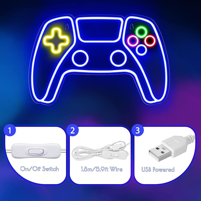 Kavaas Gamer Neon Sign, Neon Controller Sign - Image 4