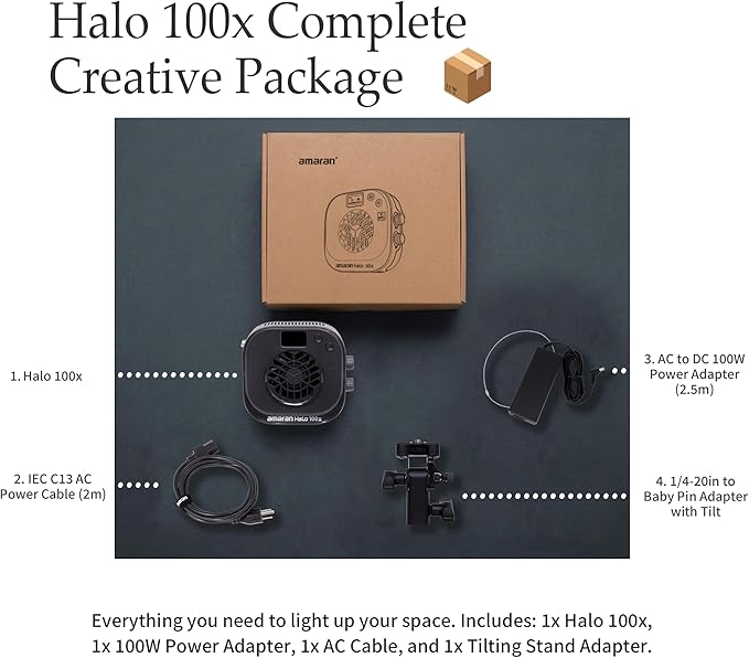 Amaran Halo 100x Bi-Color LED Monolight, 100W 2, 700 to 6, 500K Continuous - Image 6