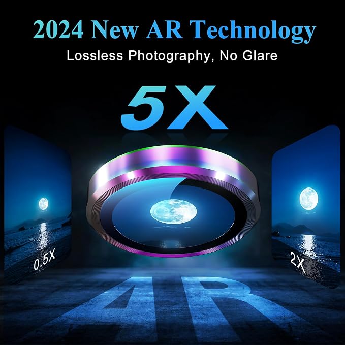 YWXTW Camera Lens Protector for iPhone 16 Pro/iPhone 16 Pro Max, Tempered Glass - Image 4