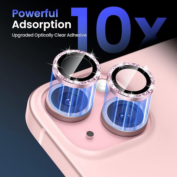 Tensea for iPhone 15 / iPhone 15 Plus Camera Lens Protector, 9H Tempered Glass - Image 6