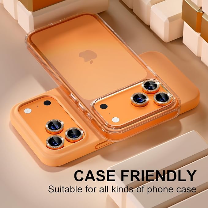 Misea Compatible for iPhone 17 Pro/iPhone 17 Pro Max Camera Lens Protector Bling - Image 5