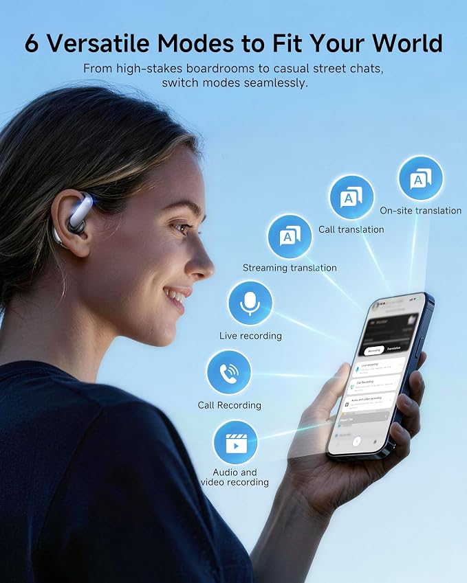 AI Translation Earbuds: 170 Languages & 0.45s Instant Real-Time Translator - Image 5