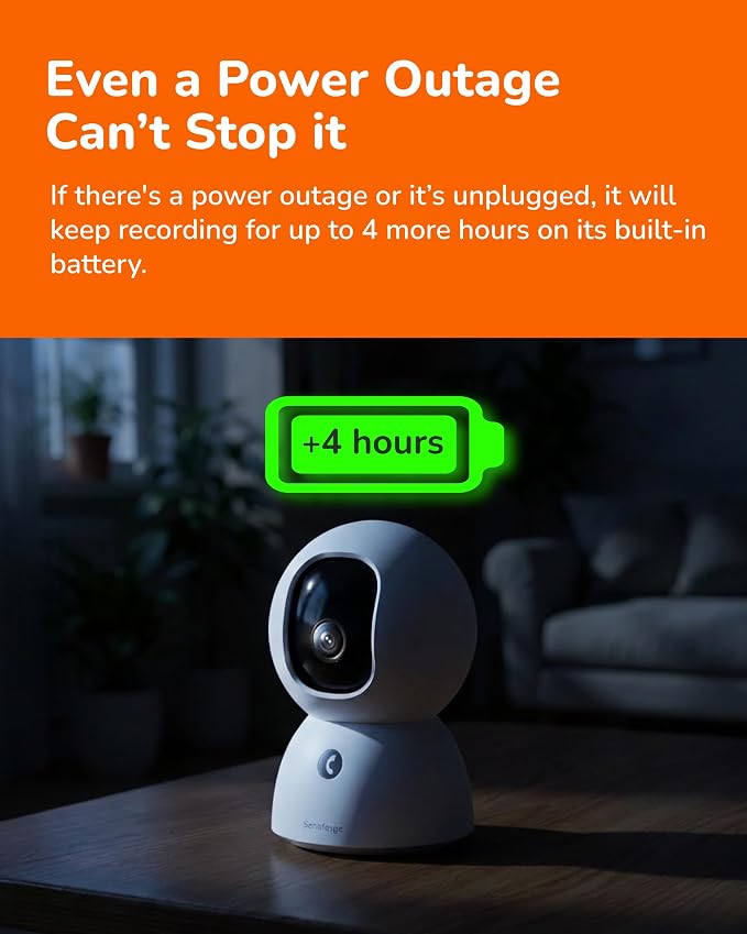 SensForge 2.5K Rechargeable Pan-Tilt Security Camera, 360° Dual-Band WiFi Home - Image 3