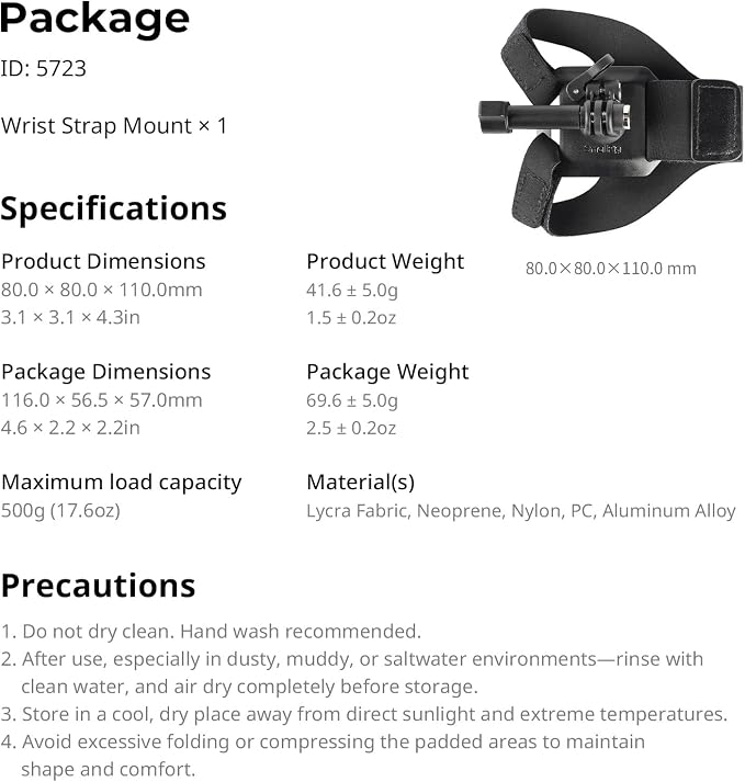 SMALLRIG Wrist Strap Mount for GoPro Hero 13/12/11/10/9 Black, for DJI Osmo - Image 7