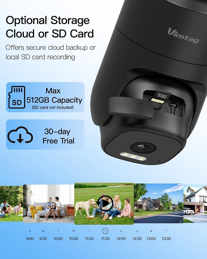 VIMTAG 2.5K 4MP Outdoor Security Camera, Pan/Tilt WiFi Home CCTV Camera - Image 11