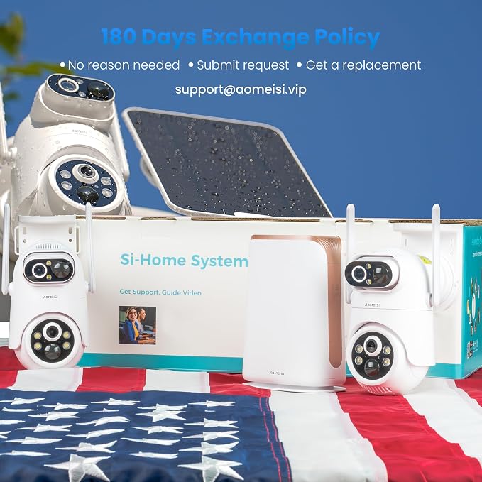 Eseecloud 4-Cam Kit, Dual Lens Solar Security Camera Wireless Outdoor System - Image 4