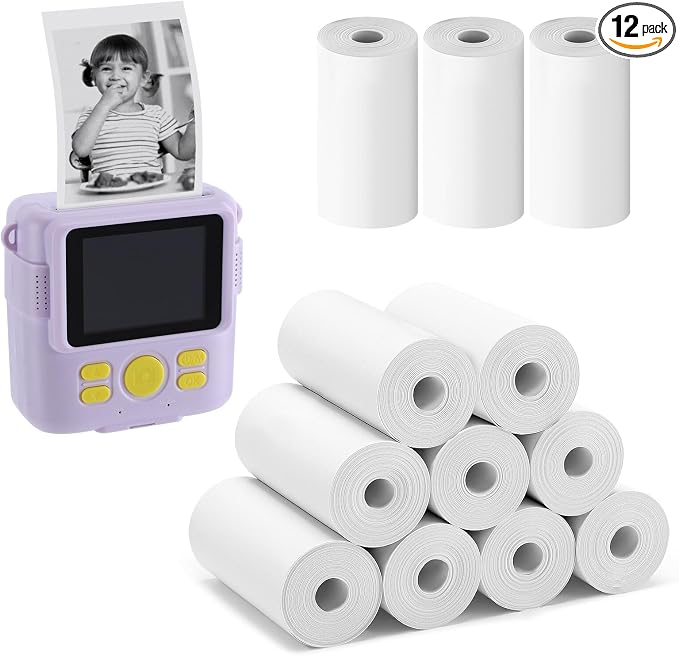 12 Rolls Kids Instant Camera Print Refill Paper by Biubee