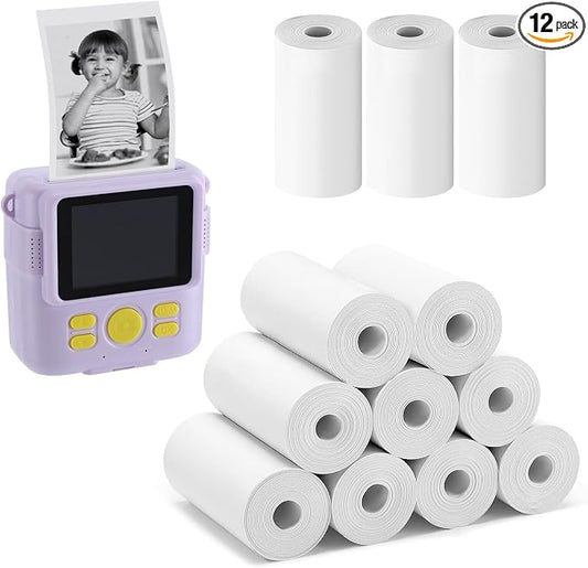 12 Rolls Kids Instant Camera Print Refill Paper by Biubee