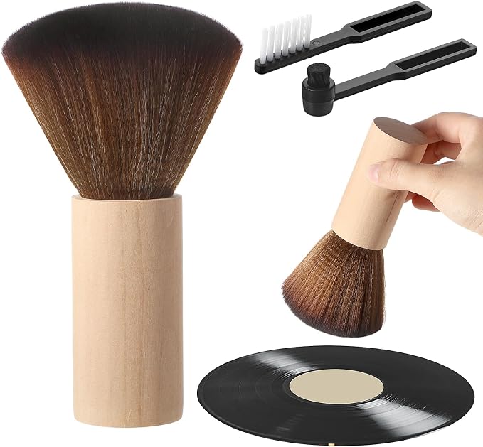 Ziliny 3 Pcs Vinyl Record Cleaning Brush Wooden Anti Static Dust Record Vinyl by Ziliny