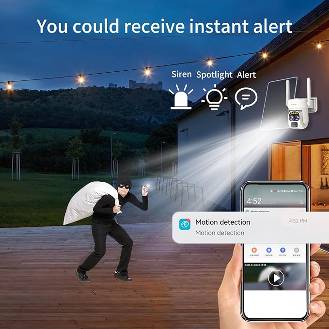 LETSCEE Security Cameras Wirelss Outdoor Solar Powered - Image 8