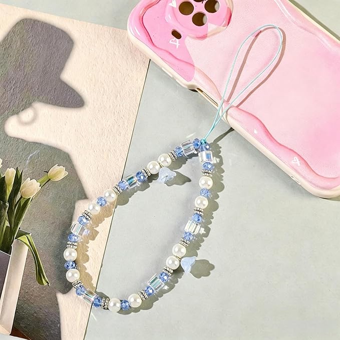 Phone Charm Strap Beaded Lanyard Camera Wrist Strap Phone Chain Wristlet Cute - Image 3