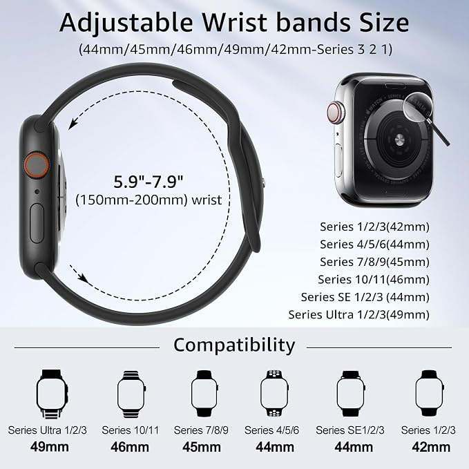6 Pack Sport Bands Compatible - Image 2