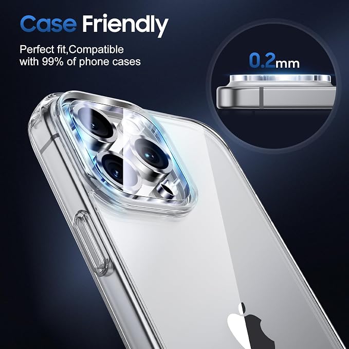 UniqueMe for 3 Pack iPhone 16 Pro/iPhone 16 Pro Max Camera Lens Protector - Image 6