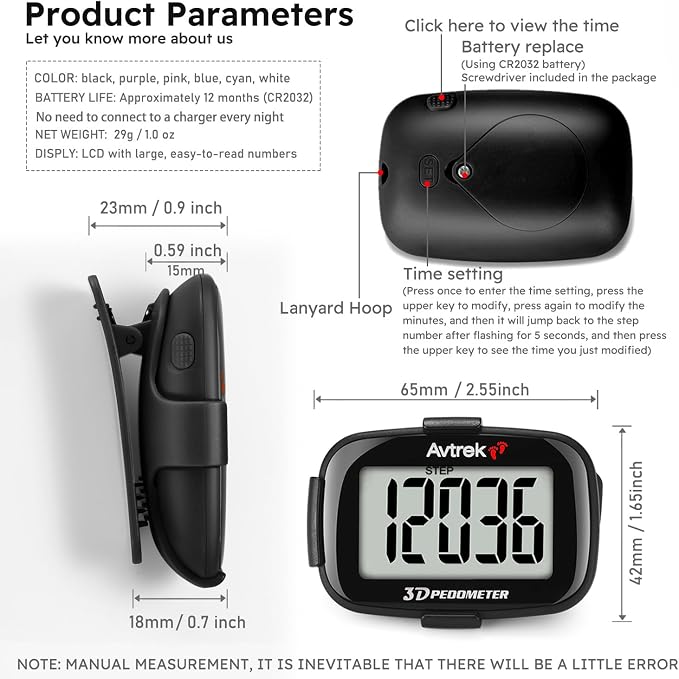 AVTREK 3D Step Counter Clip On - Image 3