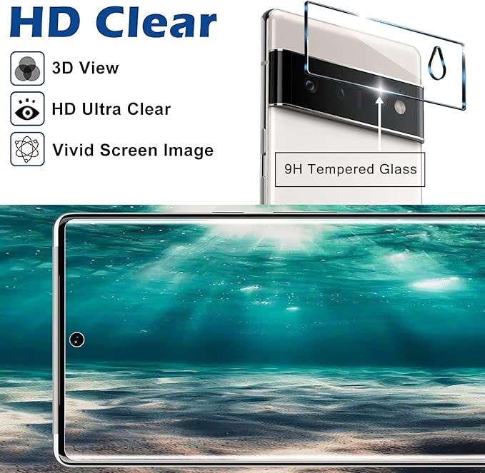 for Google Pixel 6 Pro Screen Protector, 9H Tempered Glass, Ultrasonic - Image 3
