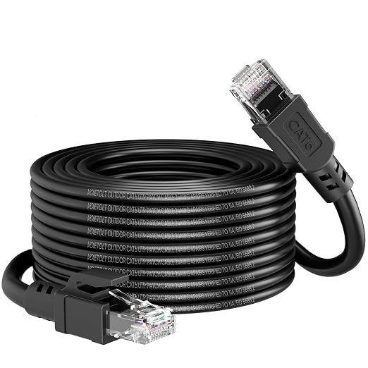 Cat 6 Outdoor Ethernet Cable 9 ft, 24AWG 10Gbps High Speed Cat6 Ethernet Cable by EthernetCable