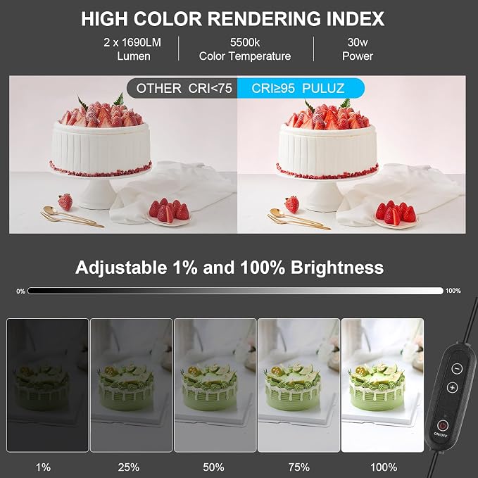 PULUZ Light Box 24x24in, Portable Photo Studio Light Box - Image 3
