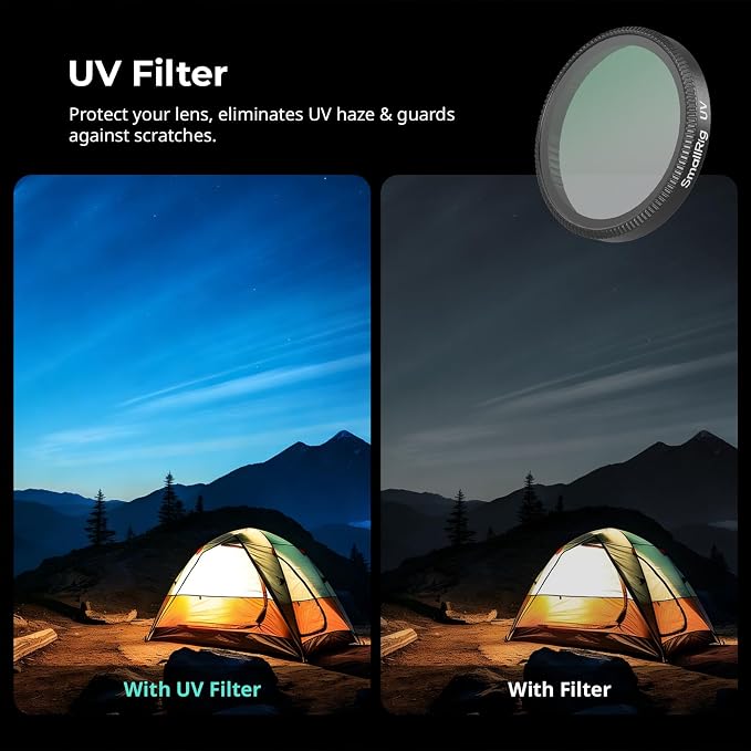 SmallRig Filter Kit for DJI Osmo Action 6, 6 Pack ND8 ND16 ND32 CPL UV 1/4 - Image 3