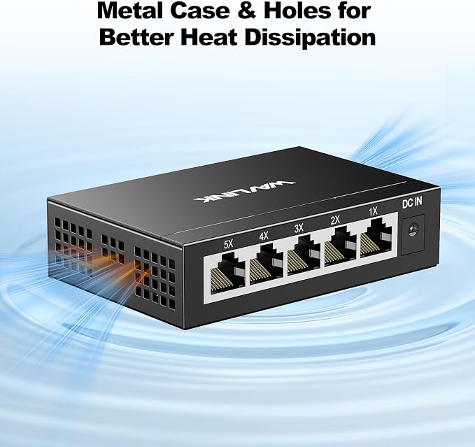 WAVLINK 5-Port Gigabit Ethernet Unmanaged Switch, Home Network Hub, Office - Image 5