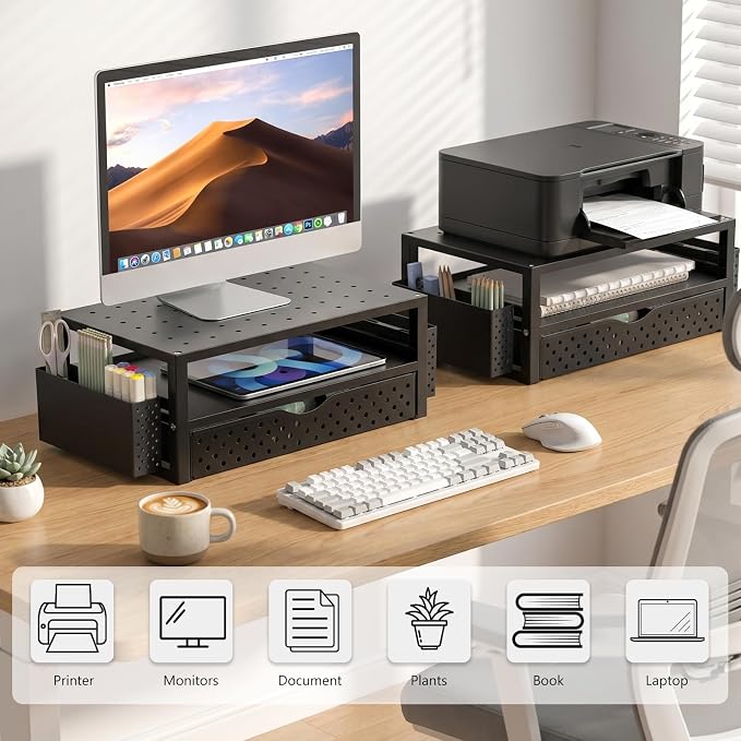 WALI Monitor Stand Riser with Drawer and 2 Pen Holders, Desk Organizers and - Image 8