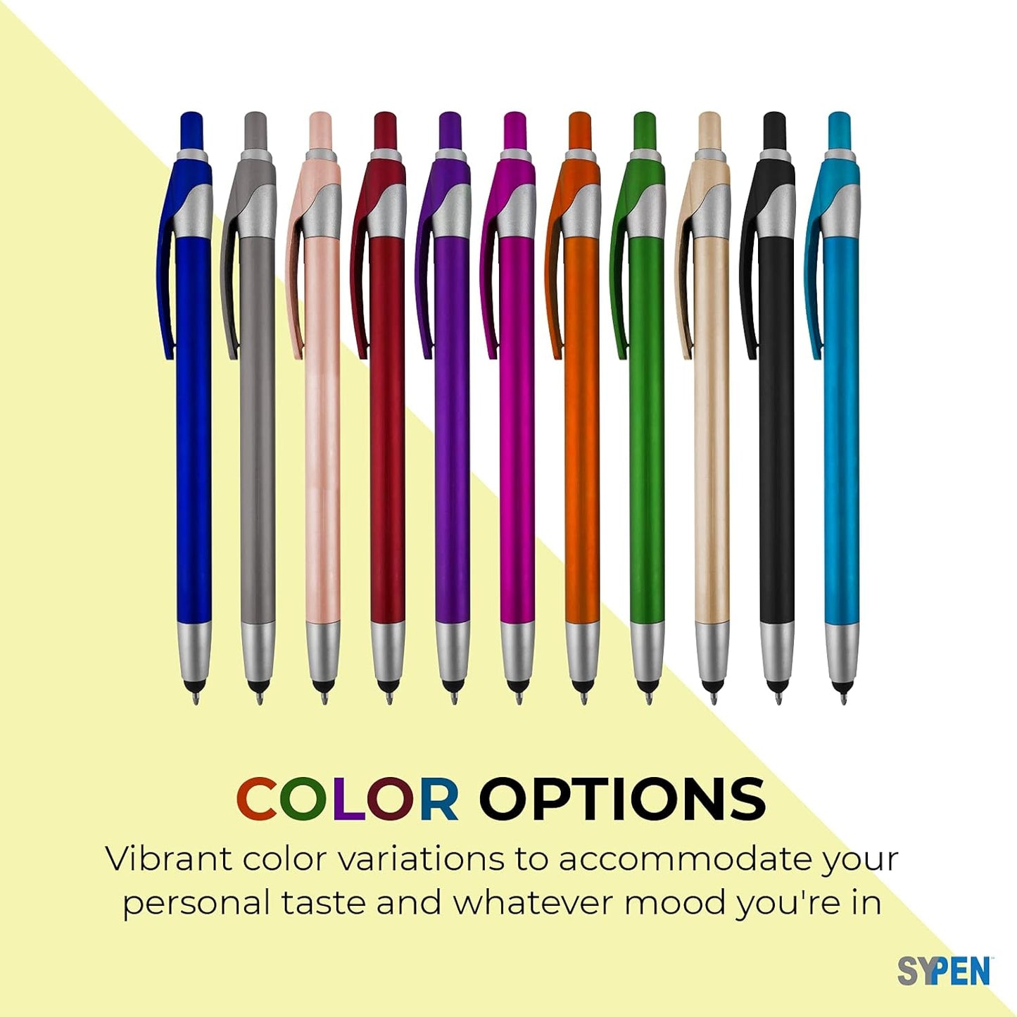 Personalized With your Custom Logo or Text Pens-Pack of 450- for Marketing, Parties, and Events, 2 in 1 Capacitive Stylus & Ballpoint Pen Compatible With Touchscreen Devices, Blue Ink,Purple Pens