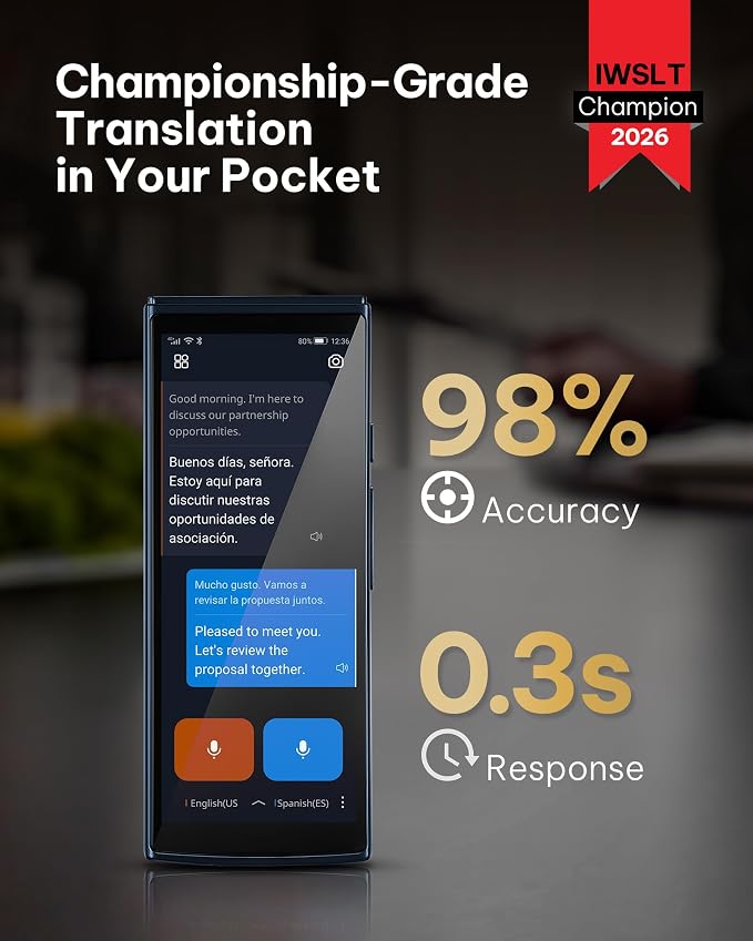 iFLYTEK AI Language Translator Device — 2-Year Free Global Data & Real-Time - Image 3