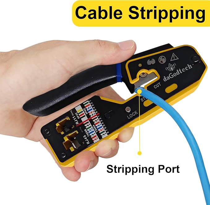 RJ45 Ethernet Network Tool Kit, Pass Through Cat6 Crimping Tool - Image 4