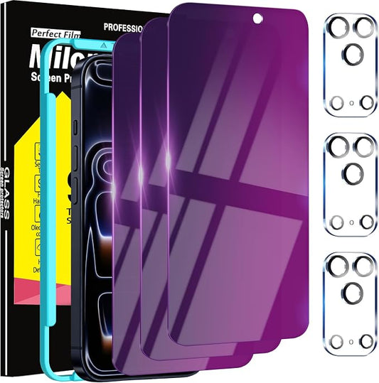Milomdoi 3 Pack Gradient Colorful Privacy Screen Protector by Milomdoi