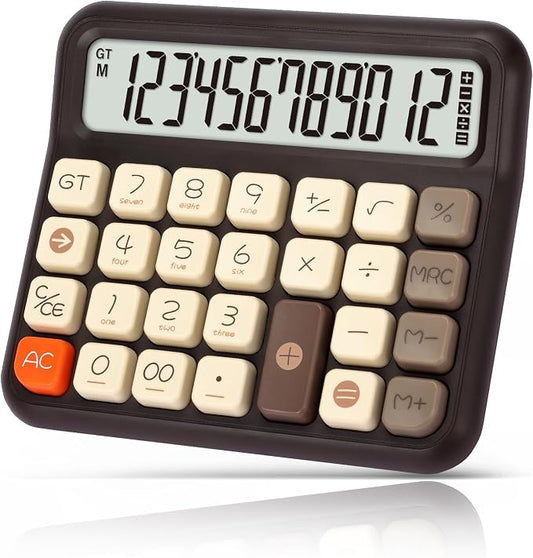 Pendancy Desk Calculator 12 Digit, Retro Cute Basic Calculator by Pendancy