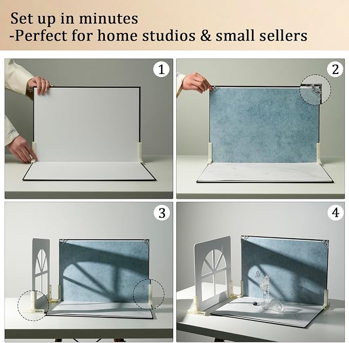 Photo Backdrop Board with Shadow Boards, Table Top Small Shooting Kit - Image 5