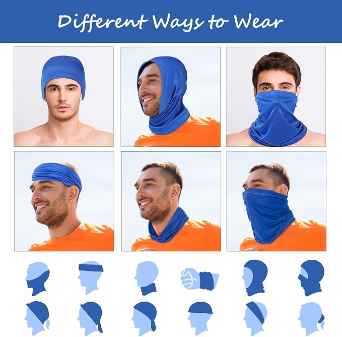 Geyoga 6 Pieces Summer UV Protection Cooling Neck Gaiter Face Clothing Neck - Image 3