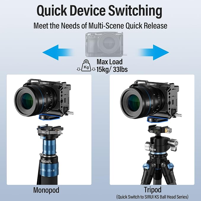 SIRUI 55mm Quick Release Plate and Clamp Base Kit, Camera Mount Adapter - Image 6