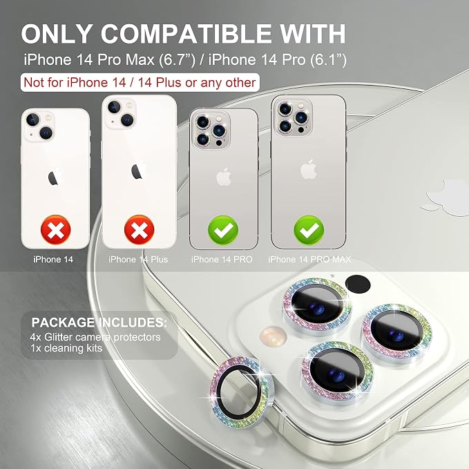 Choiche Compatible for iPhone 14 Pro/iPhone 14 Pro Max Camera Lens Protector - Image 2