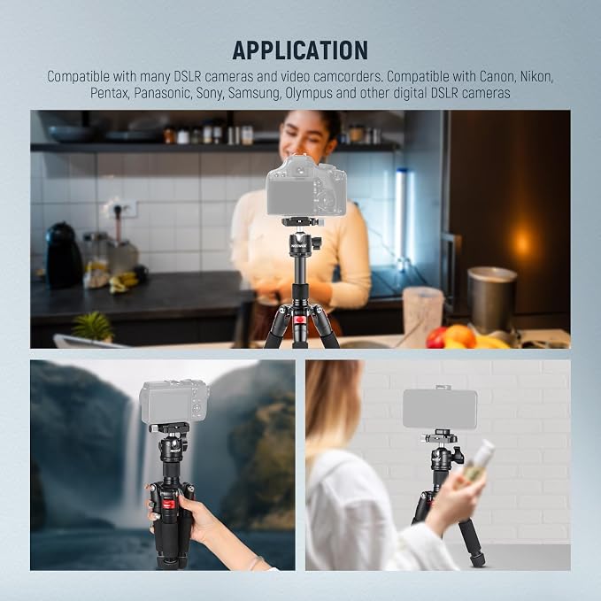 NEEWER Desktop Mini Tripod, 360° Ball Head, 1/4" QR Plate - Image 8