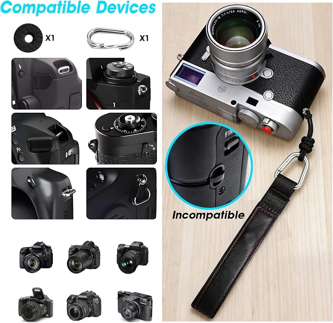 Camera Wrist Strap, Leather Camera Hand Strap - Image 2