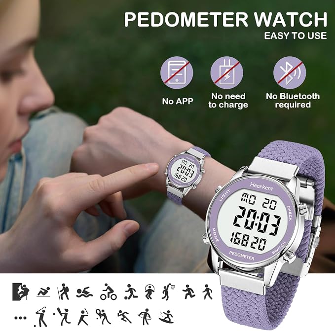 Hearkent Pedometer Watch for Walking Steps and Miles-Men&Women-Step Counter for - Image 5