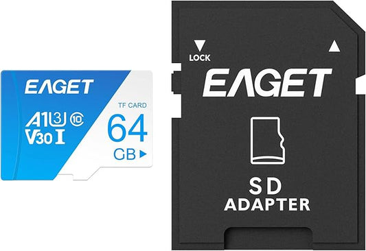 EAGET 1-Pack 64GB TF Memory Card Up to 100MB/s Read 60MB/s Write by EAGET