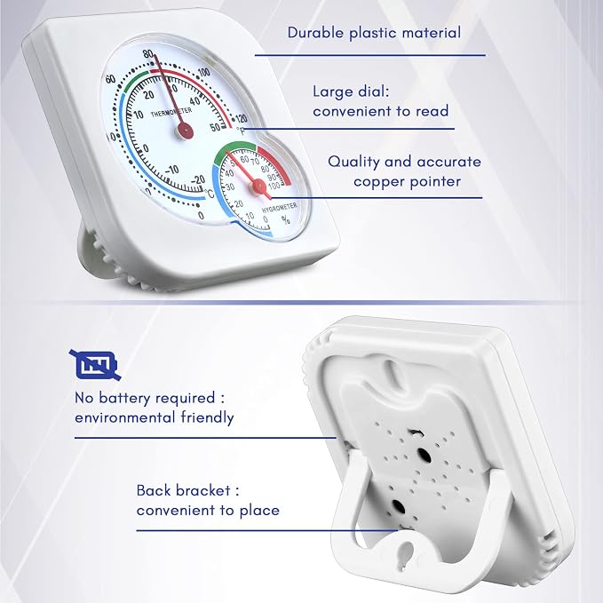 Kathfly 6 Pcs Indoor Thermometer and Humidity Gauge Indoor Mini Thermometer - Image 4