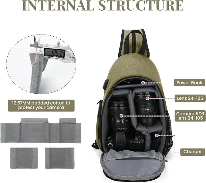 BAIGIO Camera Sling Bag Small Camera Backpack - Image 3