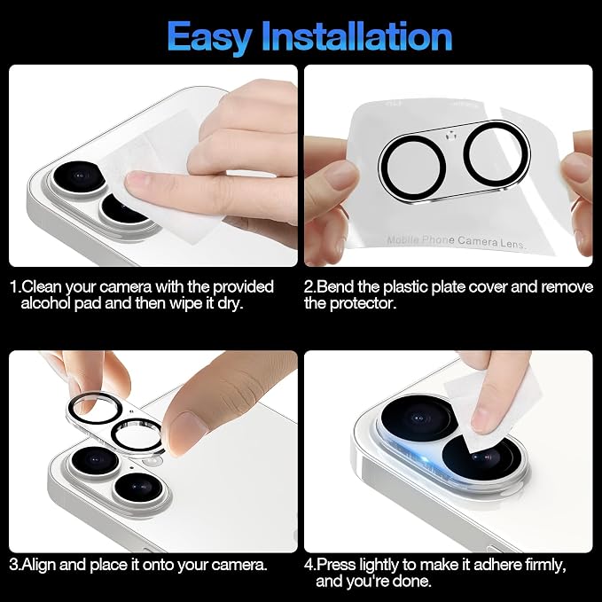 WHPXJY 2025 New Upgrade for 3 pack iPhone 17 Camera Lens Protector-Tempered - Image 7