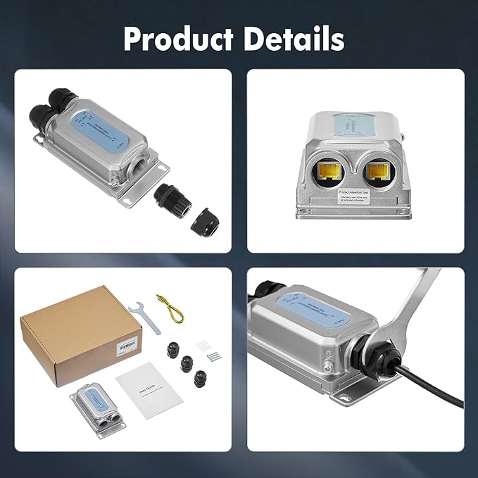Outdoor IP67 Waterproof Gigabit PoE Passthrough Switch, 1 PoE in 2 PoE Out - Image 7
