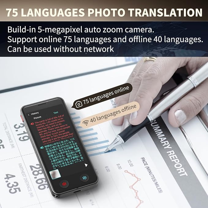 Language Translator Device No WiFi Needed, Instant Pocket AI Translator - Image 4