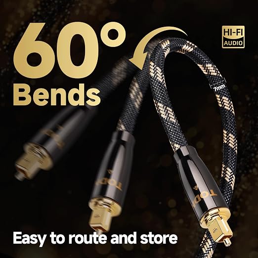 TODN Optical Audio Cable Digital Fiber Optic Toslink S/PDIF Cable Surround - Image 4